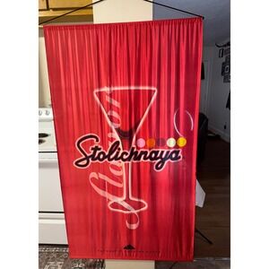 Stolichnaya Vodka Bar Advertising Banner Sign Authentic Russian Spirits Decor‎